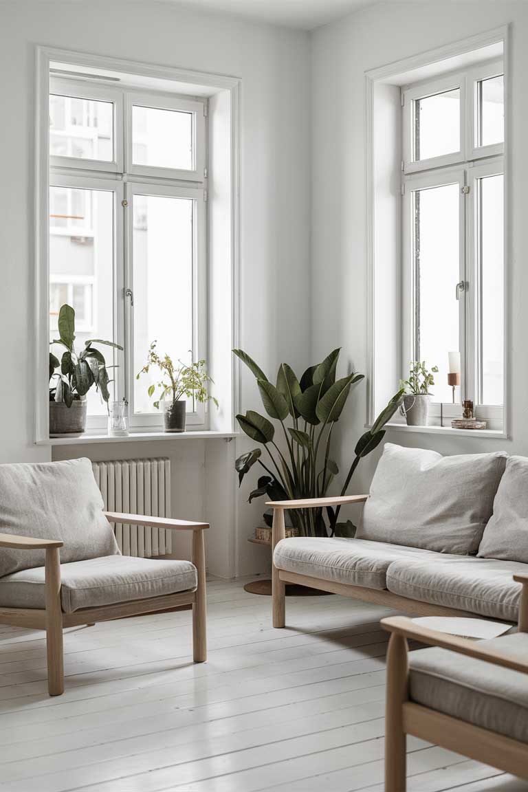 A bright, serene living room