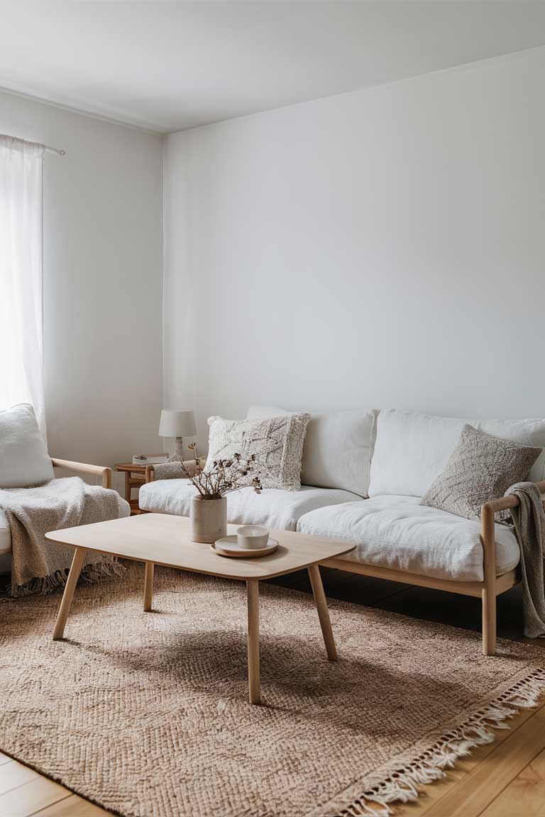 A Scandinavian inspired minimalist living room