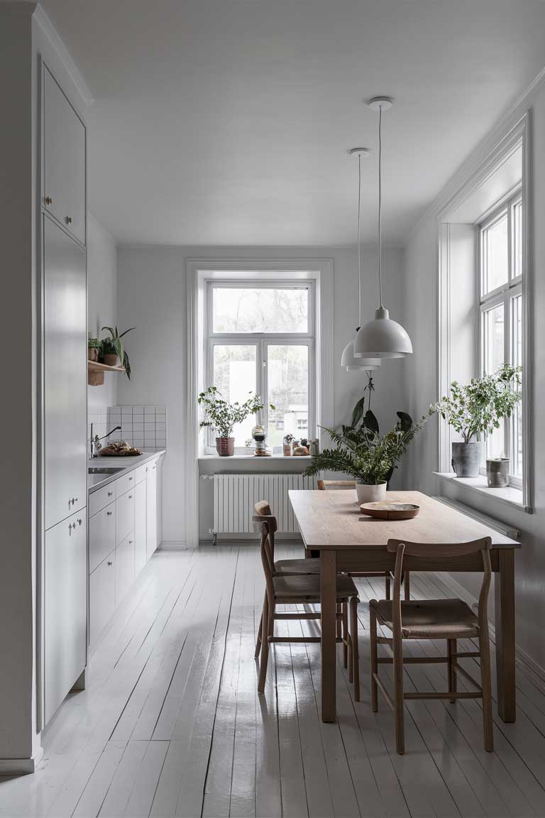 A Scandinavian minimalist kitchen