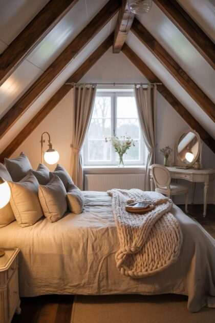 An attic bedroom design