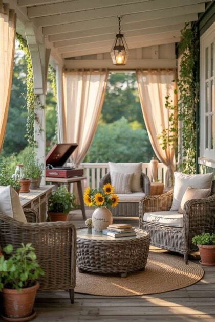A cozy back porch