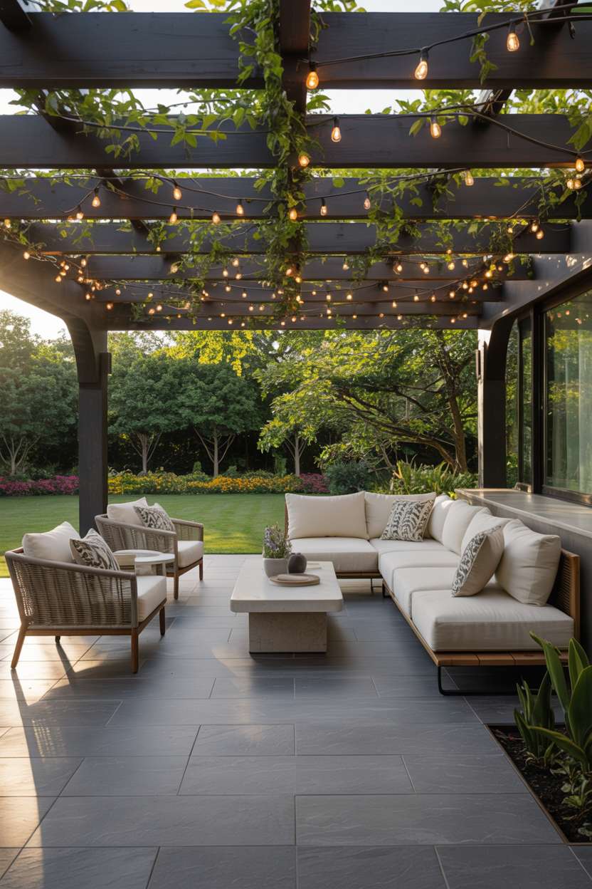 A backyard patio design