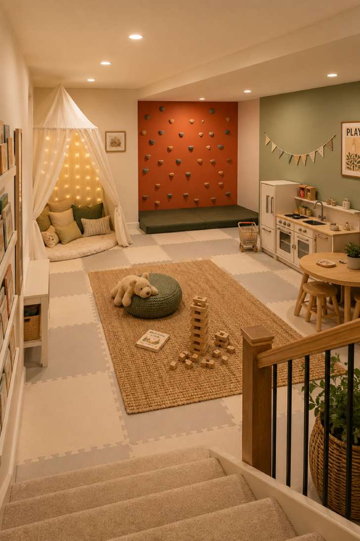 A basement playroom