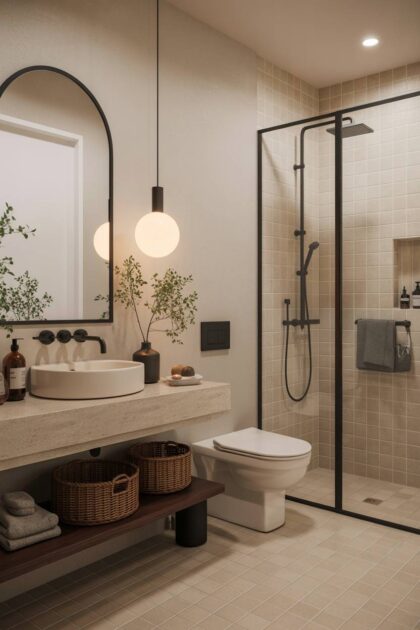 23 Beige Bathroom Ideas to Create a Calm, Stylish Space 28 A beige bathroom design