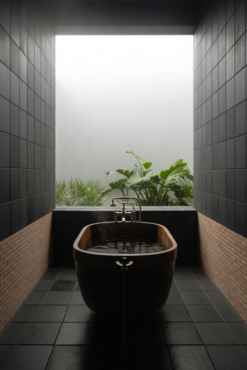 Simple Spaces 11 A black bathroom design