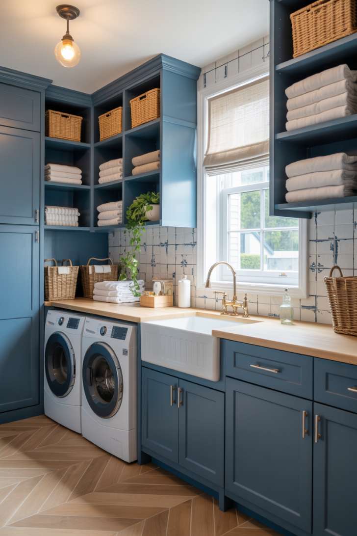 Simple Spaces 11 A blue laundry room