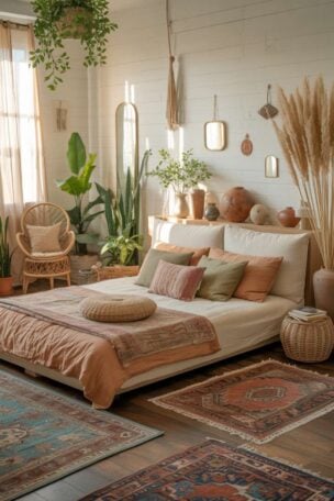 A Boho chic bedroom decor