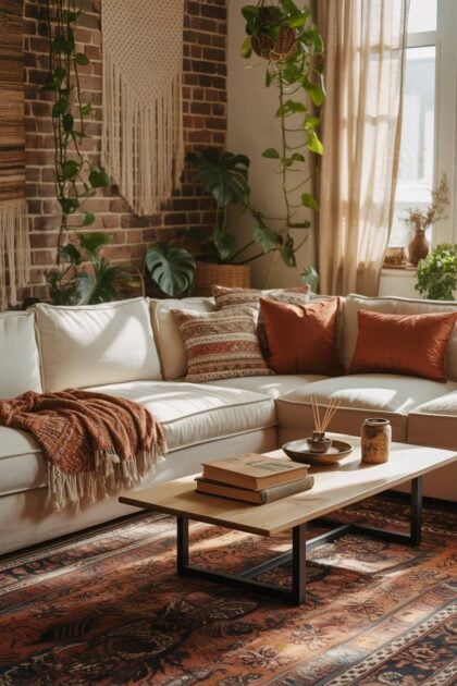 A chic Boho living room