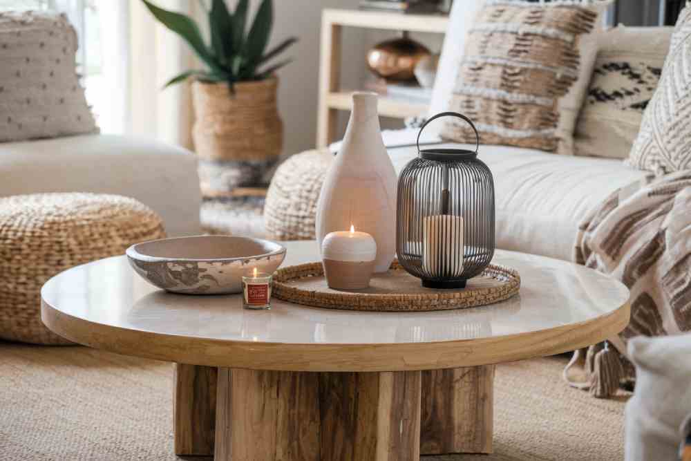 A boho style living room