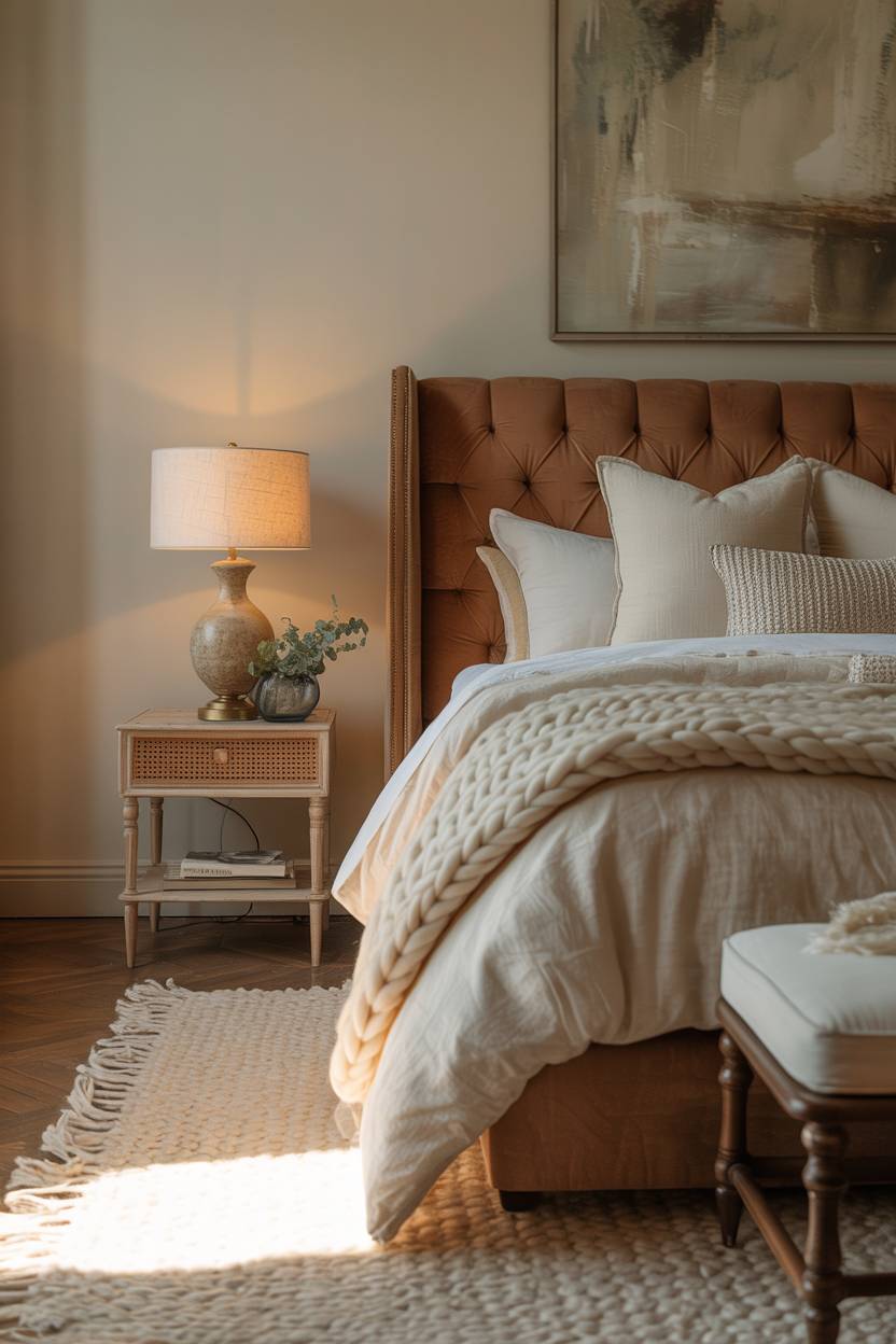 A brown bedroom decor