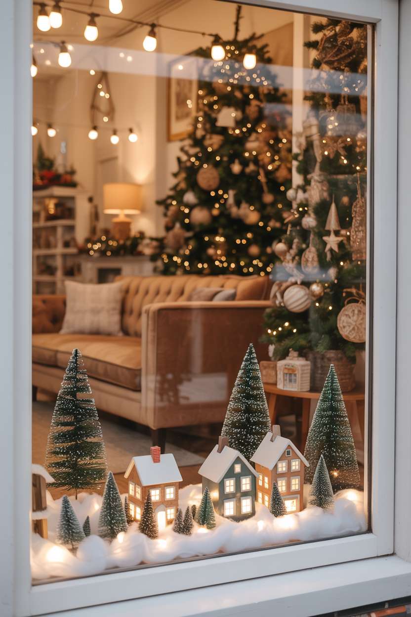 A Christmas window decoration