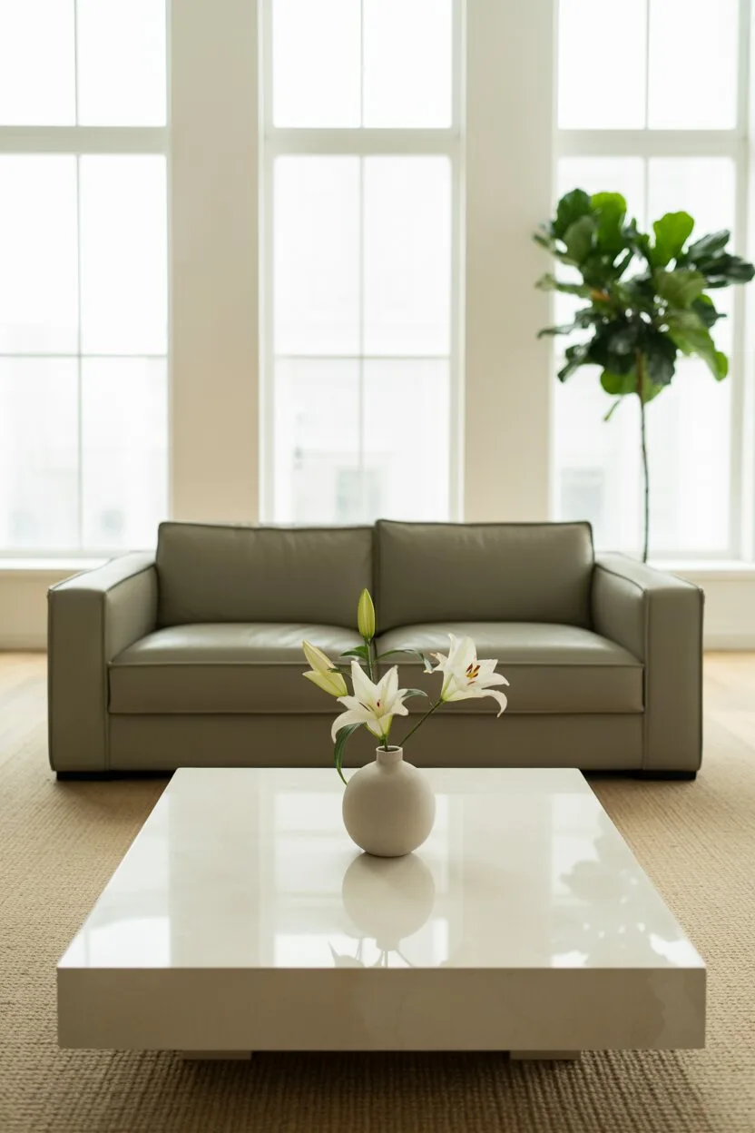 What is Modern Style Interior Design? Discover Its Benefits 1 Modern living room showing clean lines, geometric furniture, and minimal decor.