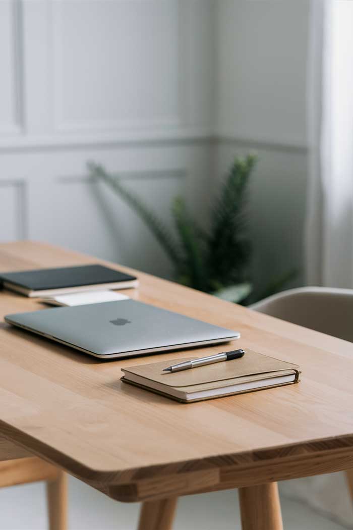 A clean, minimalist desk