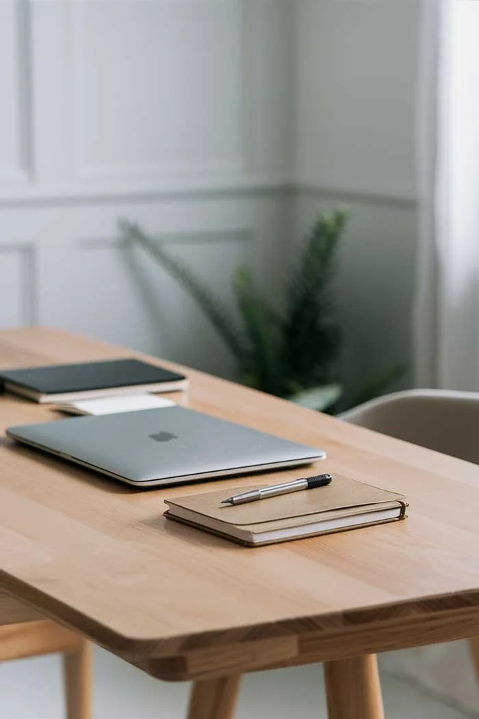 A clean, minimalist desk