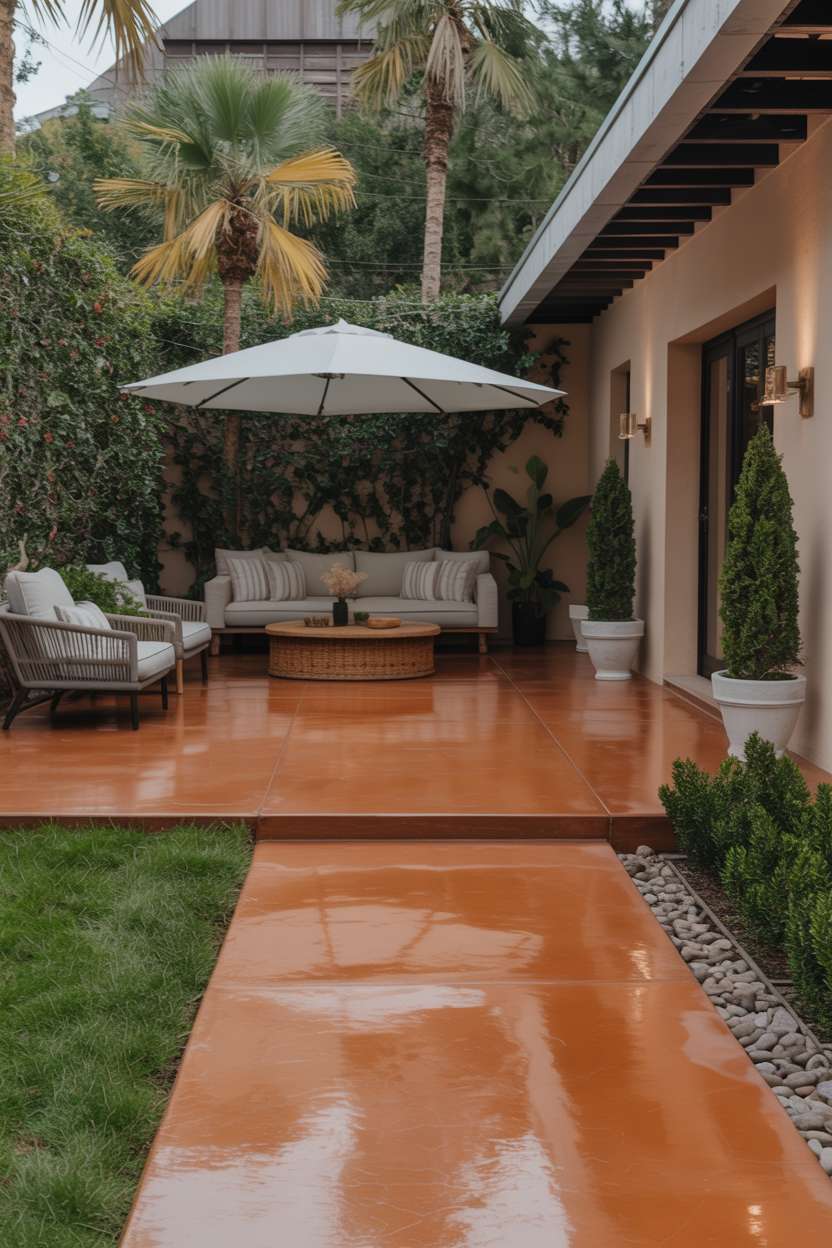 A concrete patio