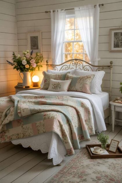 A cottage guest bedroom