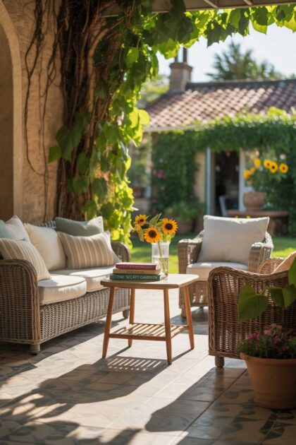 A cozy patio decoration