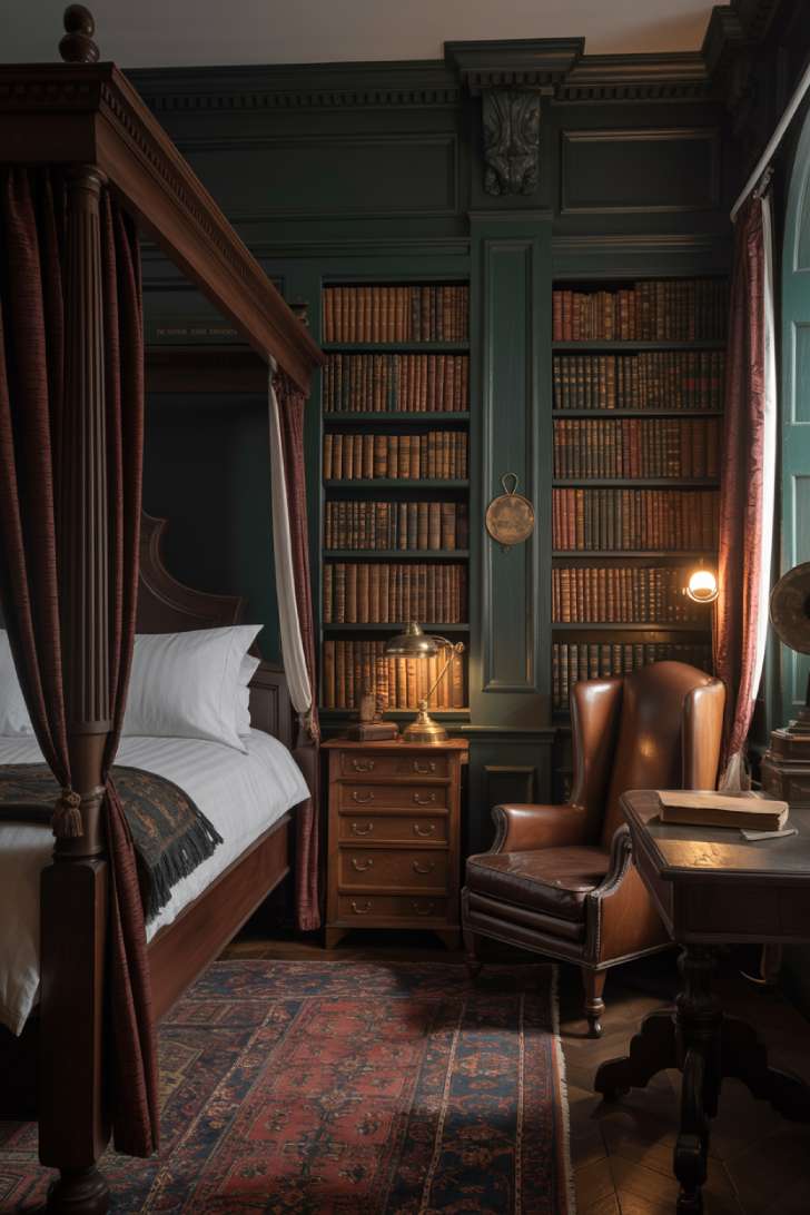 19 Bold Dark Academia Bedroom Ideas for a Cozy Vintage Feel