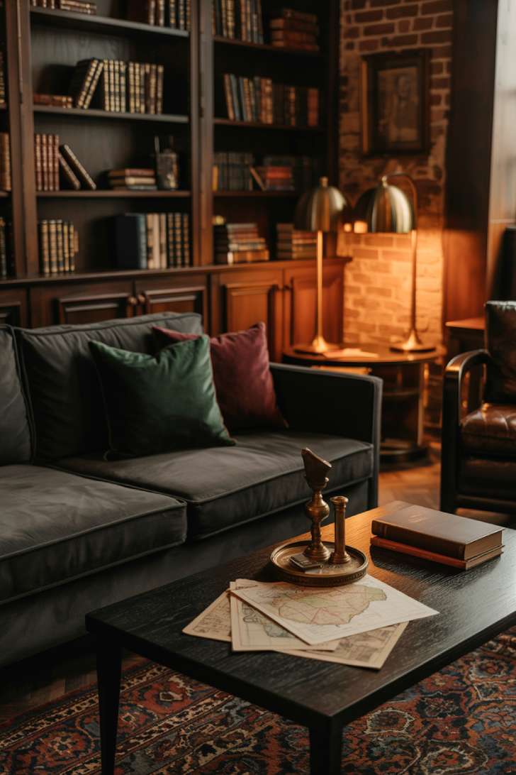 19 Stunning Dark Academia Living Room Ideas for Moody Charm