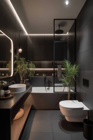 Dark bathroom design