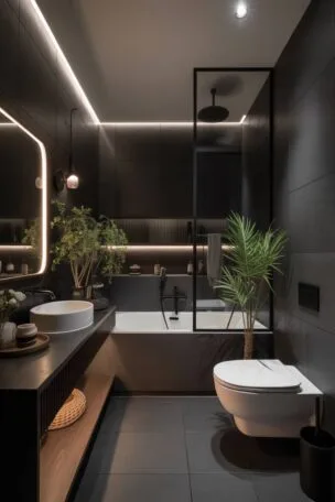Dark bathroom design
