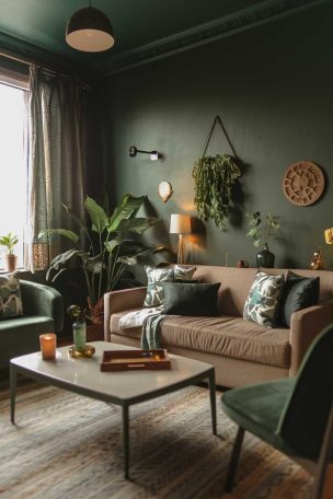 21 Stylish Dark Green Living Room Ideas for a Bold Look