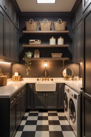 11 Beautiful Dark Laundry Room Ideas That Spark Instant Joy 12 A dark laundry room