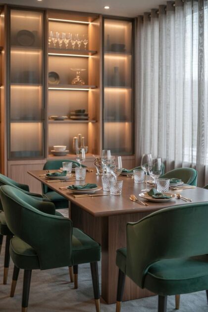 A modern elegant dining room