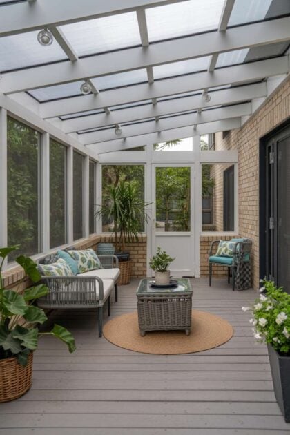 An enclosed patio design