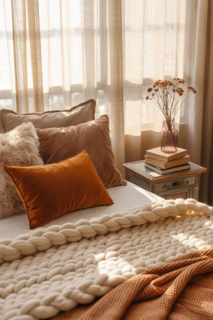 A fall bedroom decor