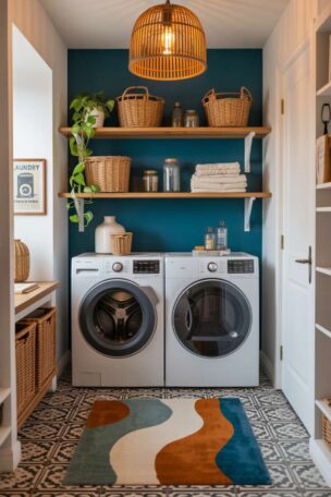 A funky laundry room