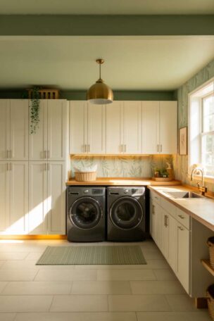 A garage laundry room