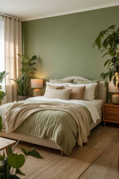 10 Green and Neutral Bedroom Ideas with a Soft, Organic Feel 25 A green and neutral bedroom