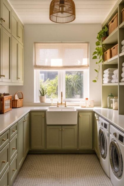 13 Brilliant Green Laundry Room Ideas for a Stylish Space A green laundry room