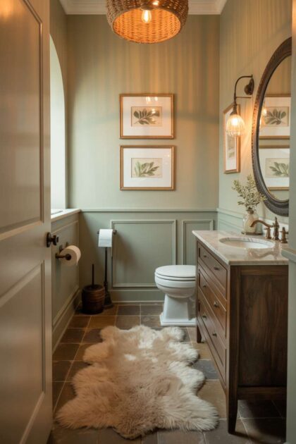 38 Inspiring Half Bathroom Ideas to Upgrade Small Spaces 43 A half bathroom decor