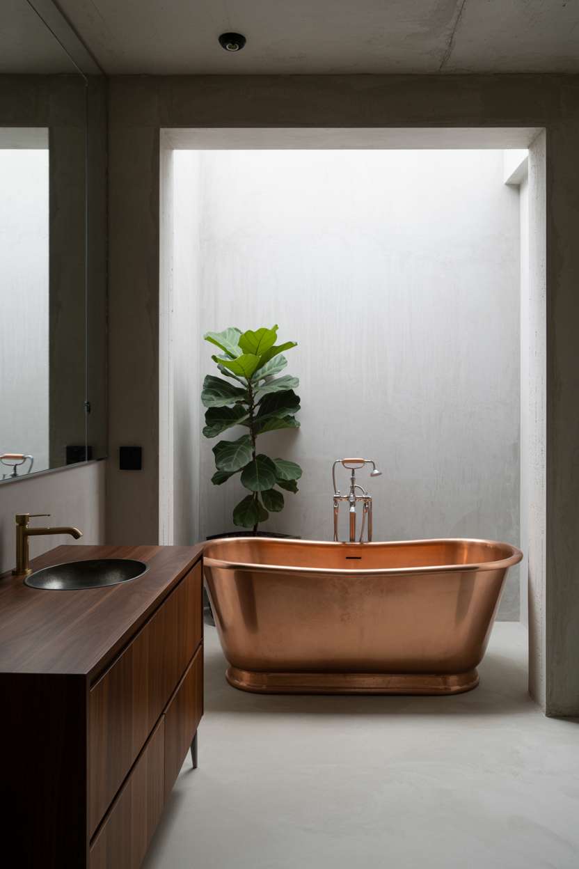 An industrial bathroom design
