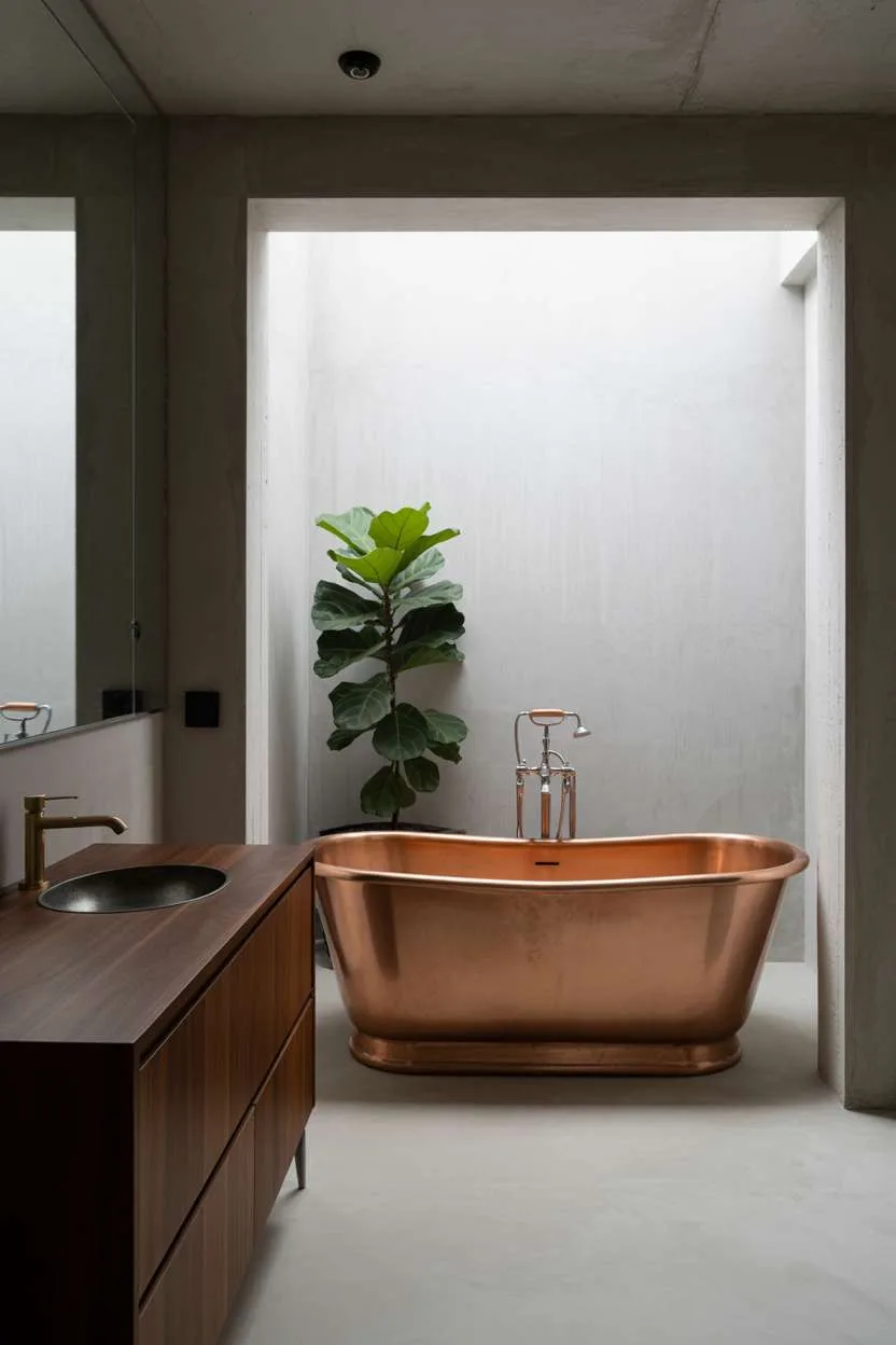 An industrial bathroom design
