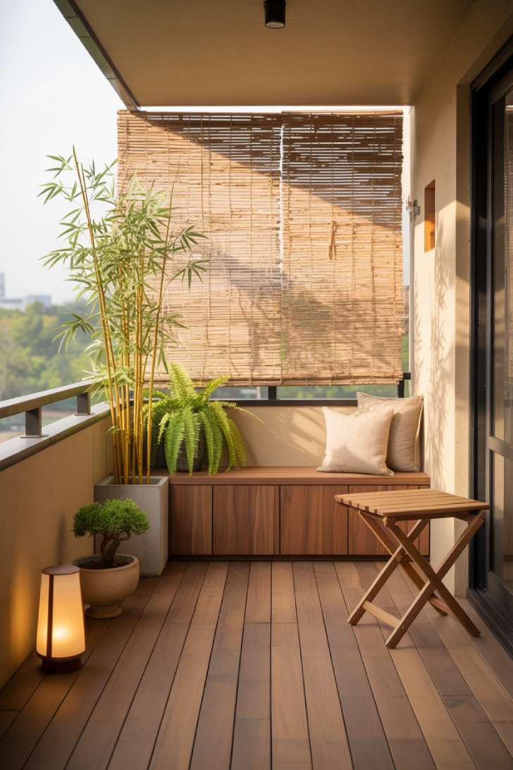 A japandi balcony design