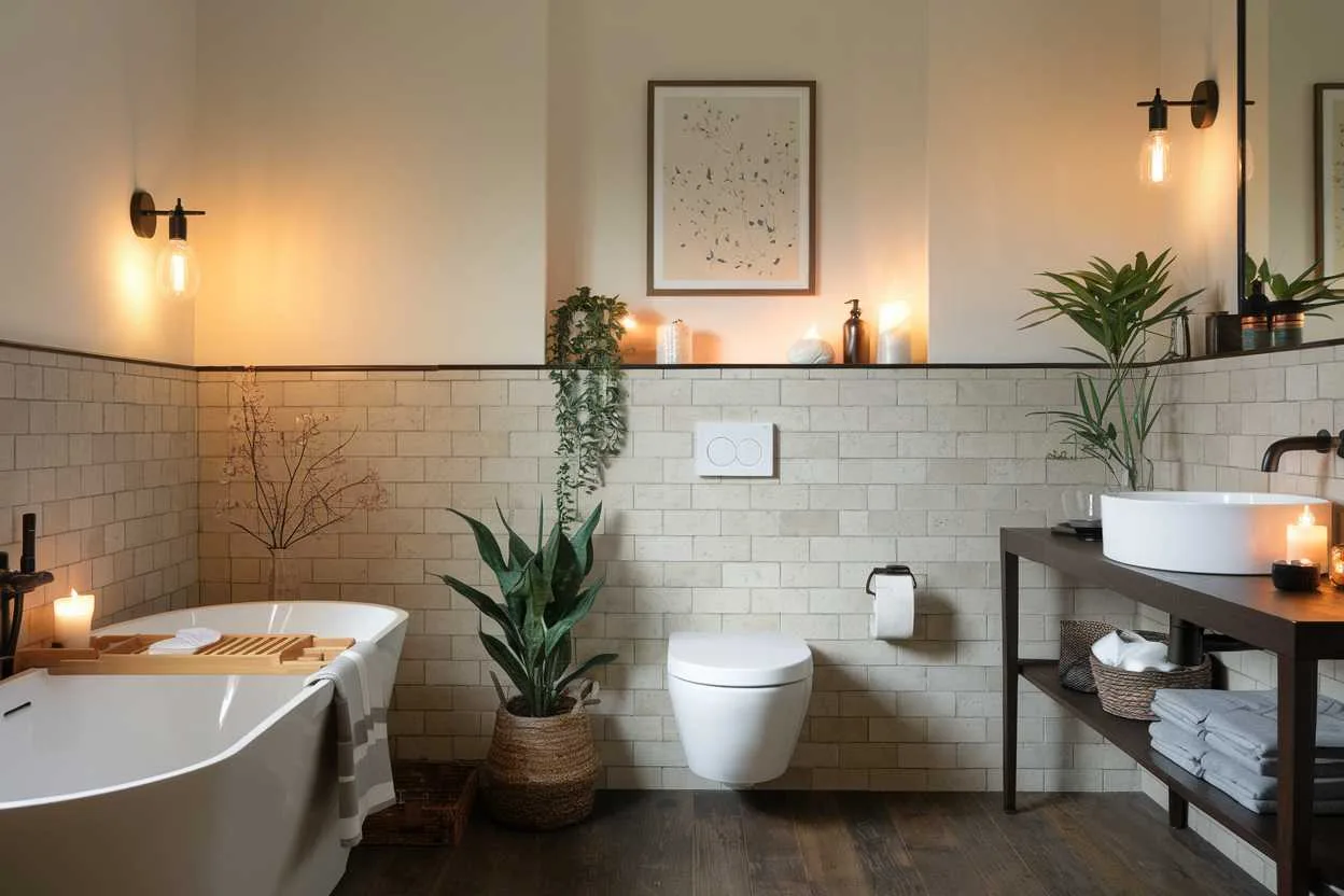 A Japandi style bathroom
