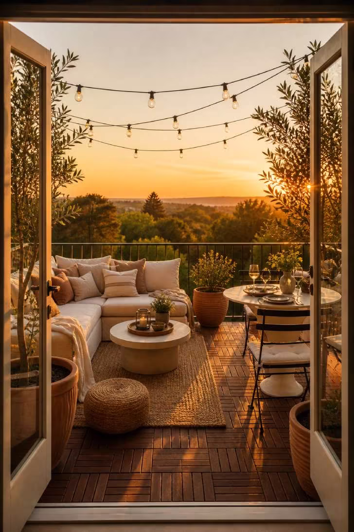 A large balcony decor