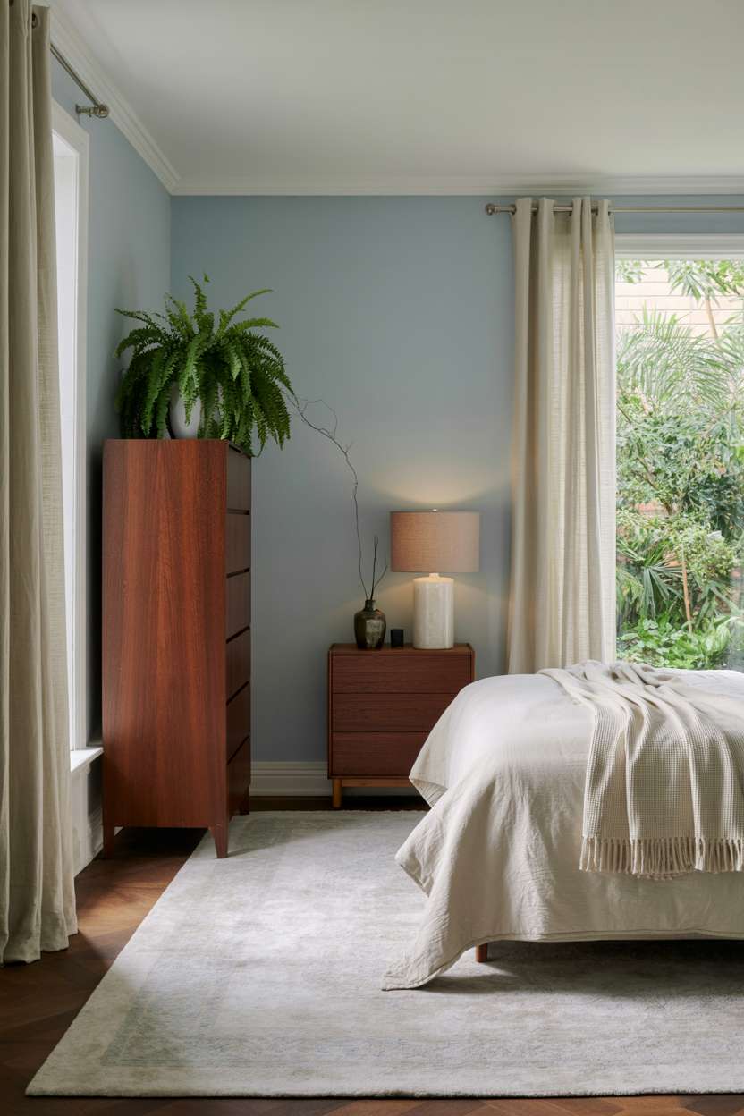 A light blue bedroom design