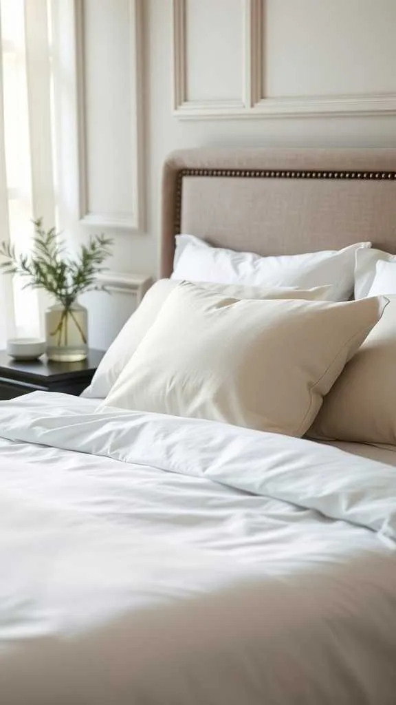 21 Elegant Bedroom Ideas for a Sophisticated Luxury Feel 3 A beautifully styled bed with luxurious linens and soft pillows in a sophisticated bedroom setting.