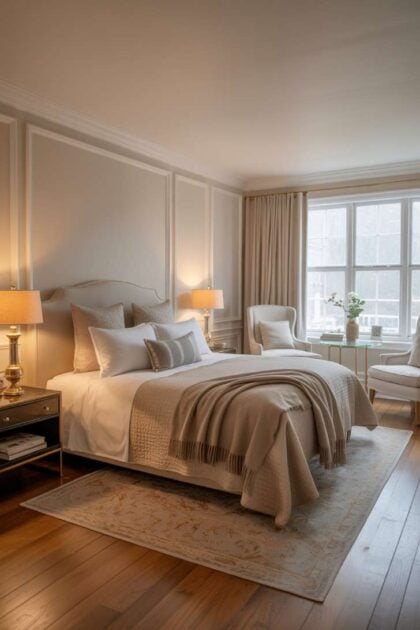 A luxury guest bedroom