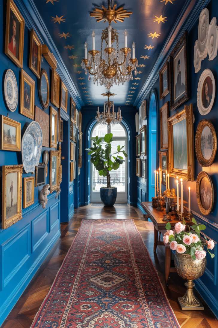 A maximalist hallway decor
