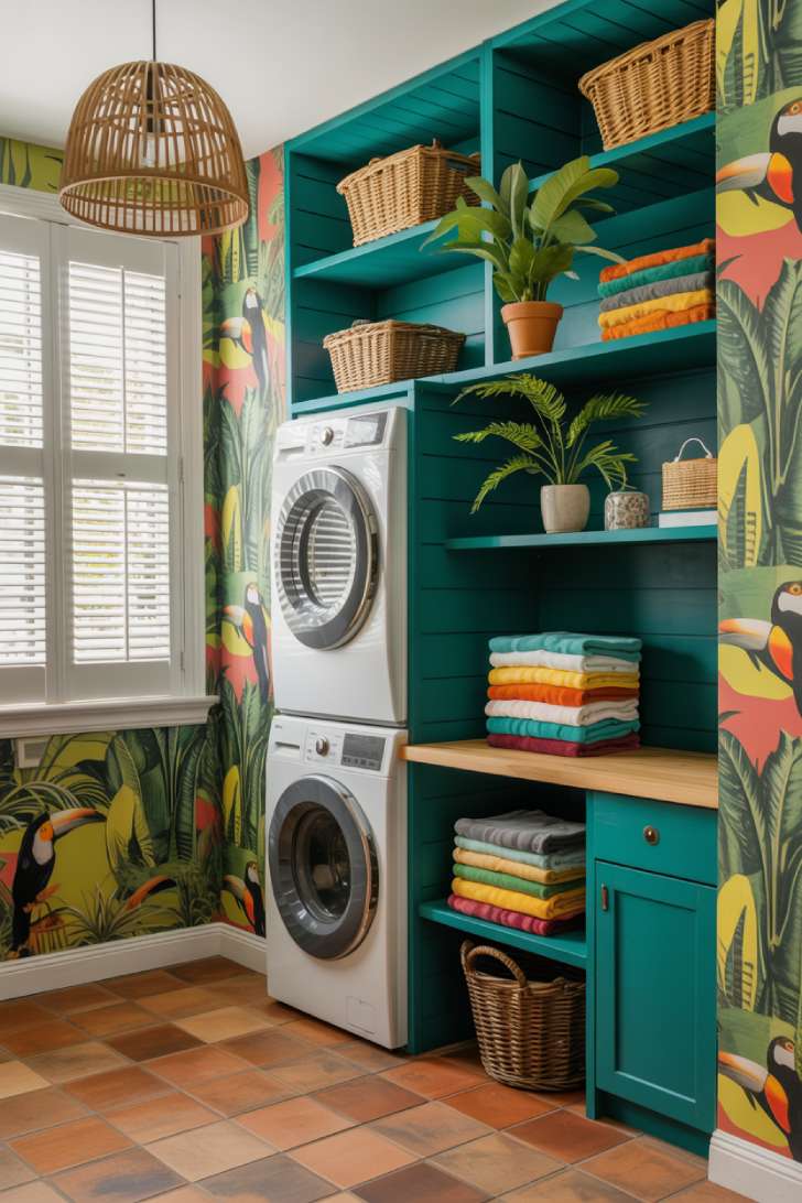 13 Vibrant Maximalist Laundry Room Ideas for a Chic Home 10 maximalist laundry room 10 Discover bold colors, daring patterns, and luxurious layers that transform your laundry room into a stunning maximalist retreat