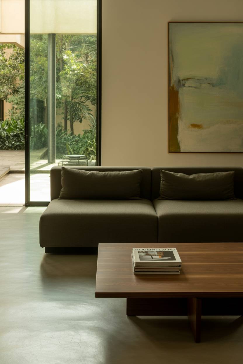Minimalism Vs Maximalism: Finding Your Interior Design Balance 1 Clean minimalist living room featuring neutral colors and functional furniture