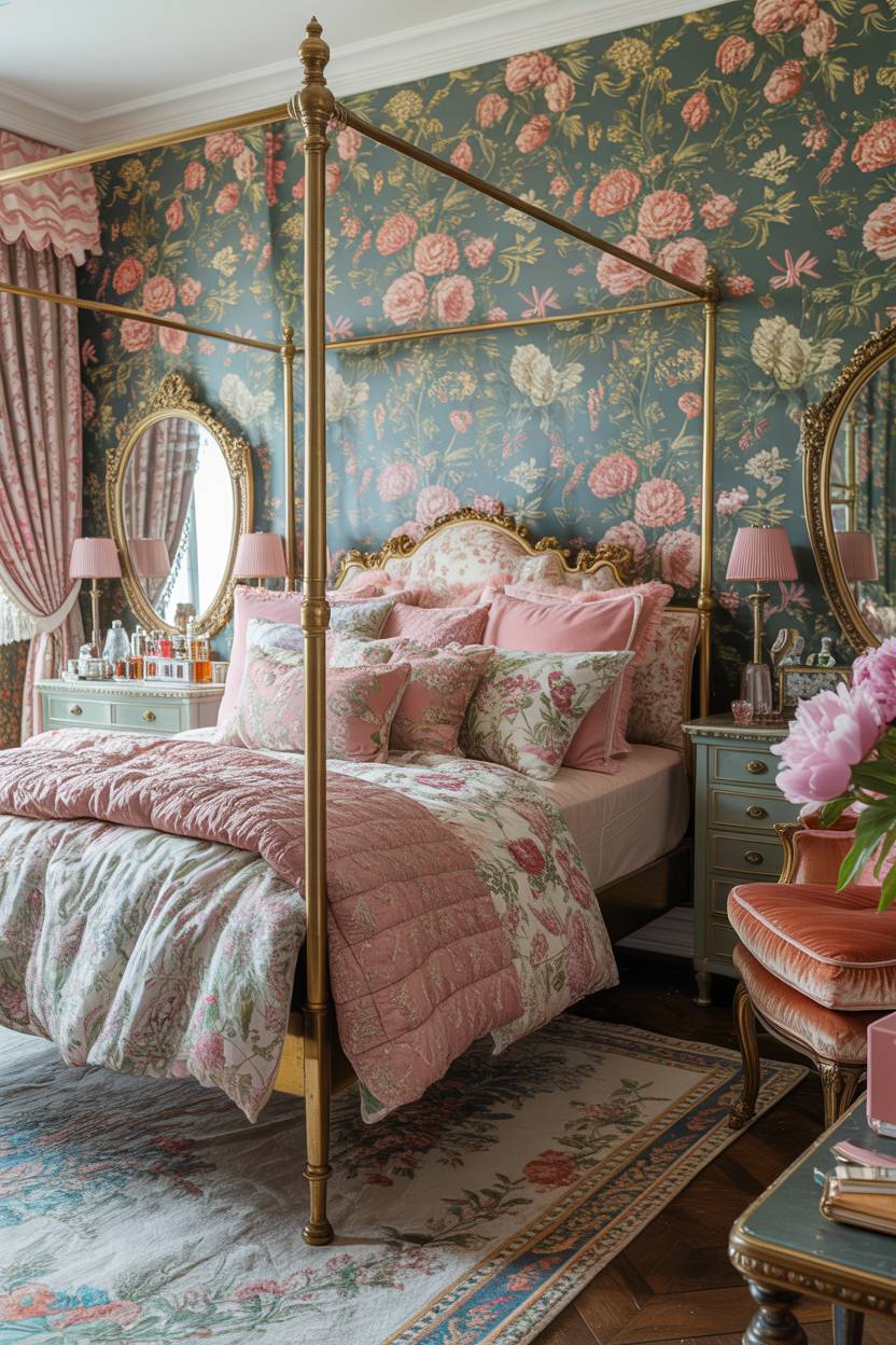 Minimalism Vs Maximalism: Finding Your Interior Design Balance 7 Cozy maximalist bedroom combining patterns, colors, and vintage accessories