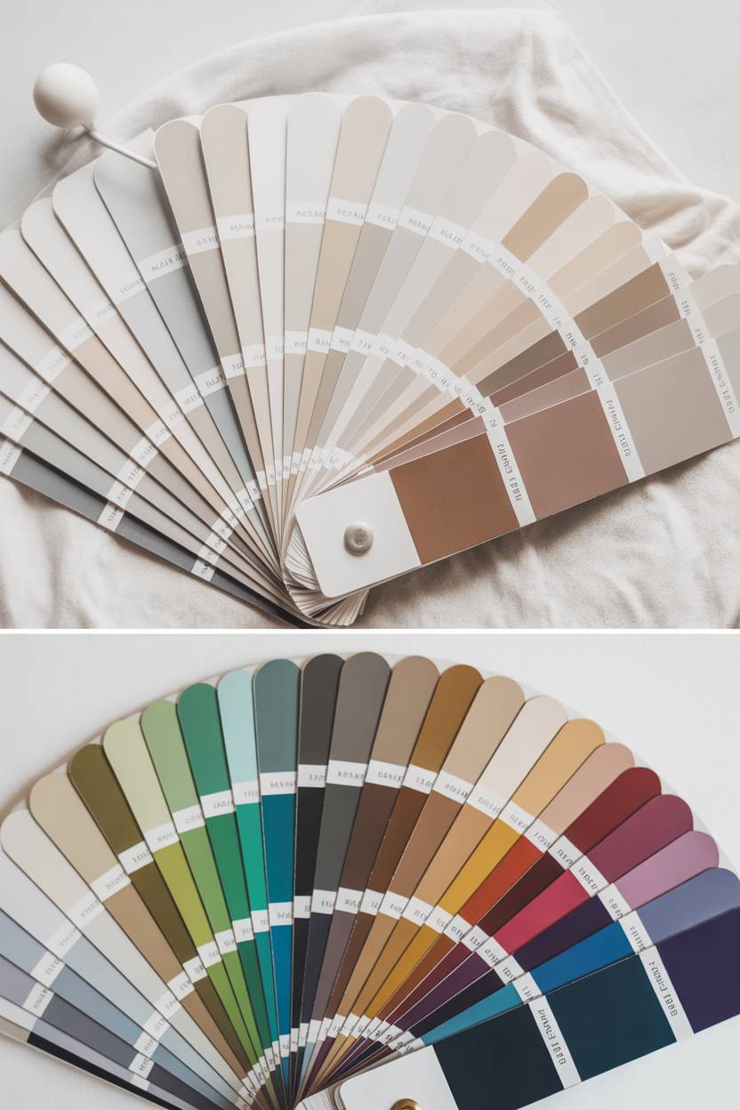 Minimalism Vs Maximalism: Finding Your Interior Design Balance 10 Side-by-side color palette comparison showing neutral minimalist versus bold maximalist options