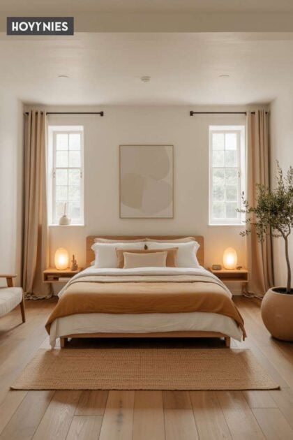 A minimalist guest bedroom