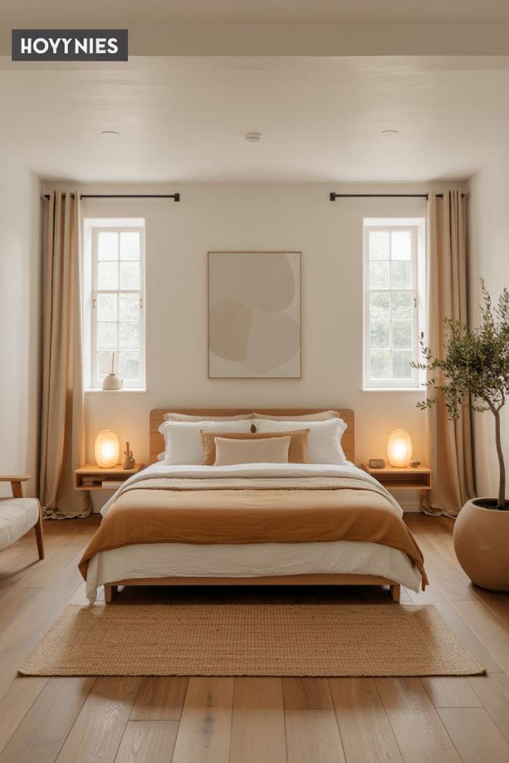 A minimalist guest bedroom